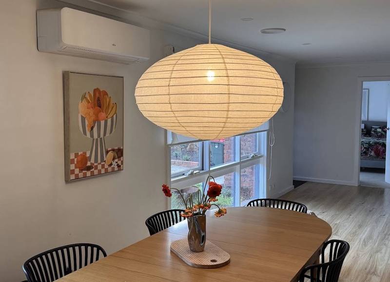 Dining pendant light installation