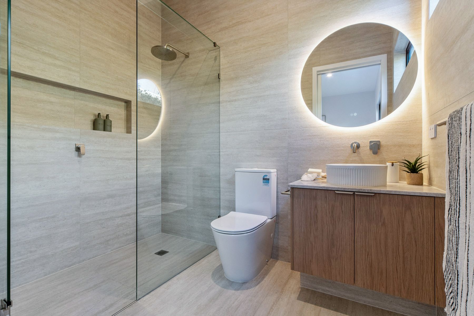 Mt Eliza townhouse bathroom with LED mirror