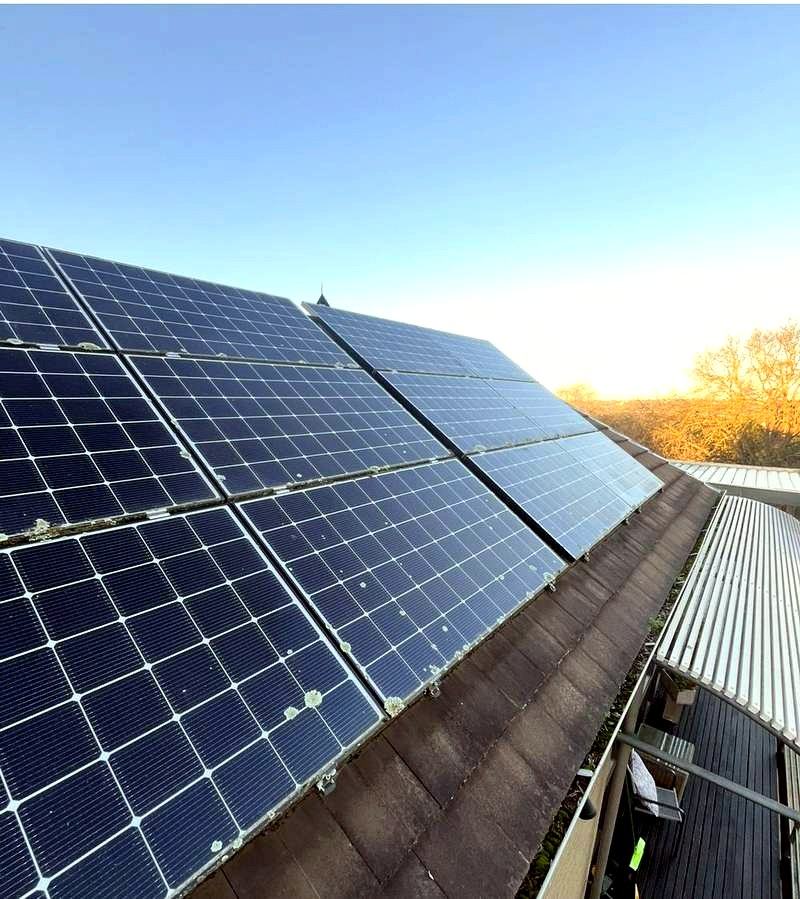 Solar panel clean, before